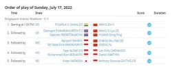 Jadwal final Singapore Open 2022, Minggu (17/7/2022), ada 4 wakil Indonesia di final: tournamentsoftware.com