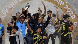 Timnas Malaysia menjuarai Piala AFF U-19 2022  mengalahkan Laos di Stadion Candrabhaga, Bekasi,  (15/7/2022) malam. Foto:sportdetik.com