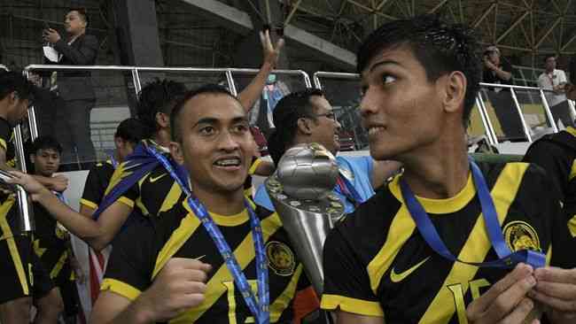 Aysar Hadi yang dituduh media Vietnam memalsukan umur dalam Timnas U19 Malaysia (Foto Antara/Fakhri Hermansyah). 