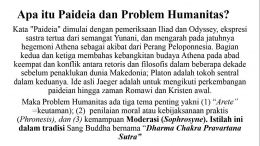 Apa Itu Paideia, dan Problem Humanitas? (dokpri)