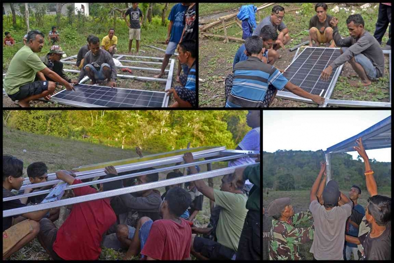 Pemasangan Panel Surya. Foto: Purnawan