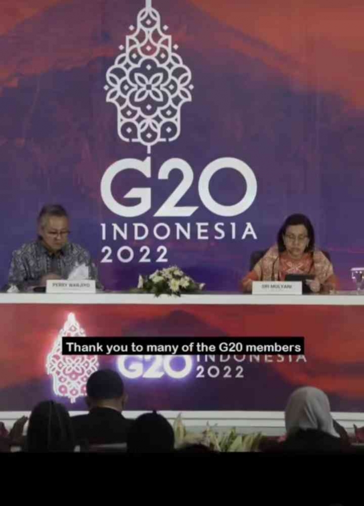Menkeu Sri Mulyani memimpin pertemuan menteri-menteri keuangan anggota G20 (dok. smindrawati)