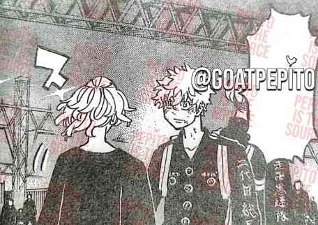 Takemichi dan Mikey dalam seri manga Tokyo Revengers chapter 262. (sumber: Twitter/@goatpepito)