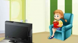 Ilustrasi : animasi anak sedang menonton tv - Bing images 