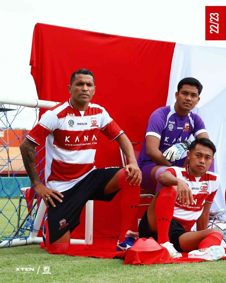 Jersey Madura United yang sangat khas ( Sosmed Madura United )