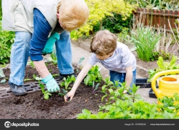 Ilustrasi berkebun bersama anak. Foto by depositphotos