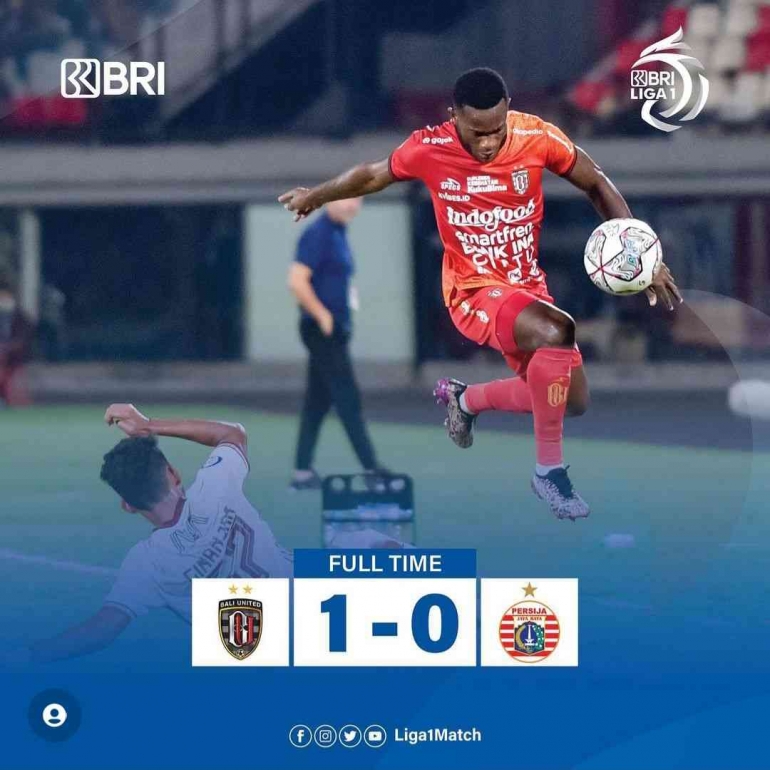 Pertandingan antara Bali United vs Persija Jakarta yang digelar di Stadion Kapten I Wayan Dipta, Bali (23/7/2022) pukul 20.00 WIB ( Ig : @Liga1match)
