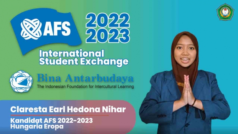 Claresta Dona, Siswa MAN 1 Jombang Duta AFS 2022-23 Pertukaran Pelajar Internasional di Hungaria Eropa (dok. pribadi)