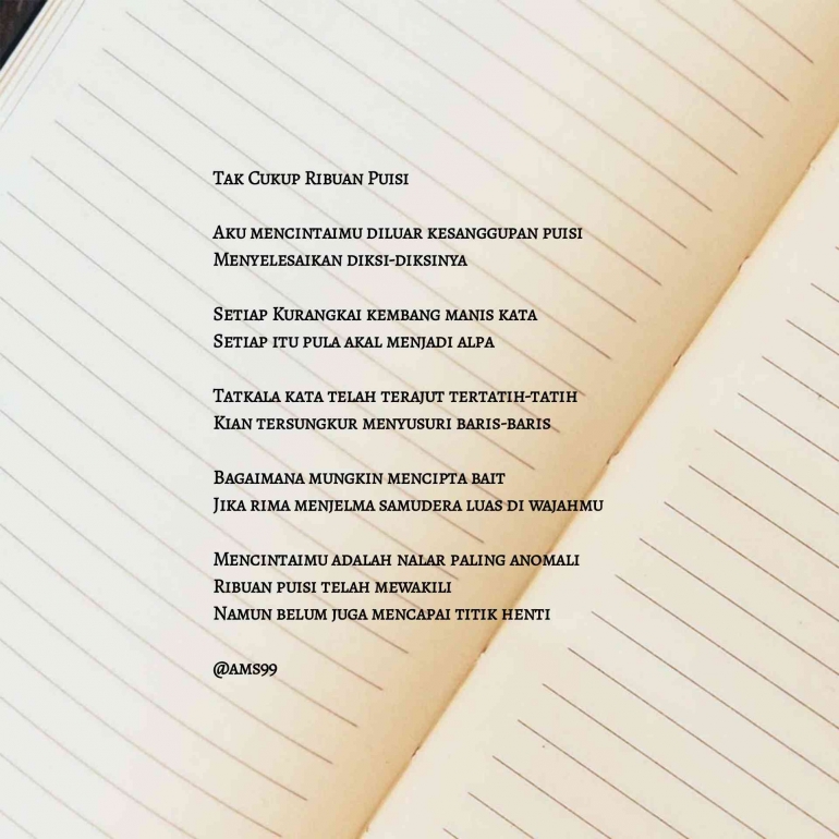 Puisi Tak Cukup Ribuan Puisi / Dokpri @ams99 By. TextArt