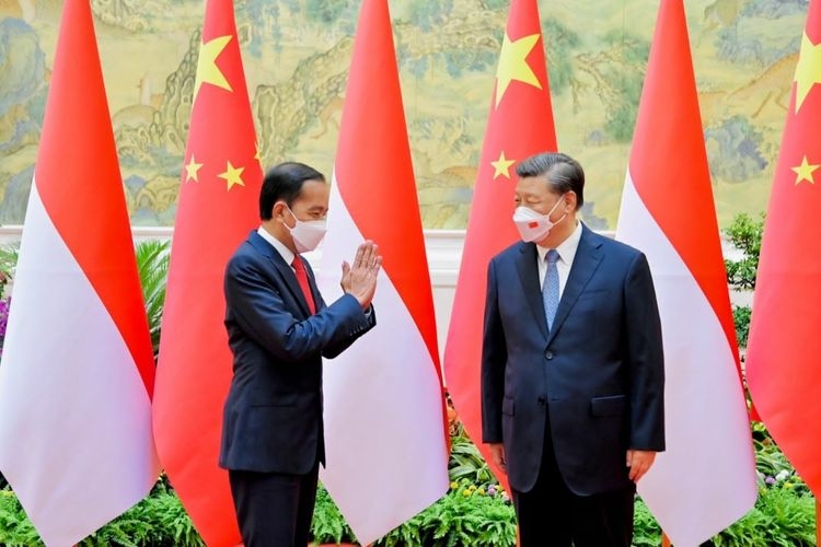 Presiden Joko Widodo saat melakukan pertemuan bilateral dengan Presiden China Xi Jinping di Villa 14, Diaoyutai State Guesthouse, Beijing, Selasa sore (26/7/2022). (Dok. Sekretariat Presiden via Kompas.com)