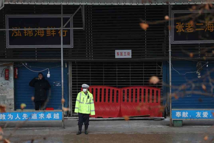 Salah satu kluster penyebaran berasal dari pasar hewan liar Huanan, di Wuhan. Photo: Reuters: Stringer