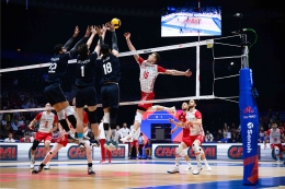 Kamil Semeniuk jadi kunci kemenangan Polandia atas Iran di perempat final VNL 2022| Dok en.volleyballworld.com