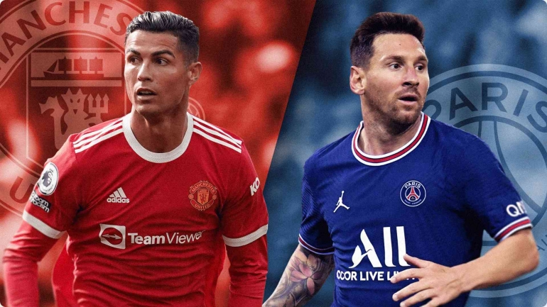 Ronaldo dan Messi, dua pesepak bola terkaya di dunia. Sumber: Martin Rickett/Getty Images, ANP Sport / Getty Images via Forbes.com
