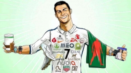 Ilustrasi berbagai brand yang di-endorse Ronaldo. Sumber: Aaron Dana / www.espn.com