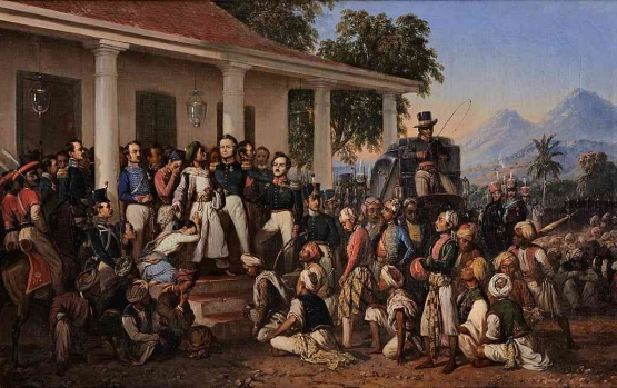Lukisan Raden Saleh tentang suasana penangkapan Pangeran Diponegoro yang mengakhiri perang Diponegoro. Dok Wikipmedia.org
