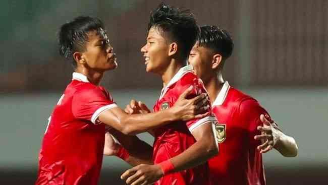 Arkhan Kaka pencetak gol untuk Garuda Asia dalam kemenangan 2-0 atas Filipina di laga perdana AFF U16 2022 (Foto PSSI). 