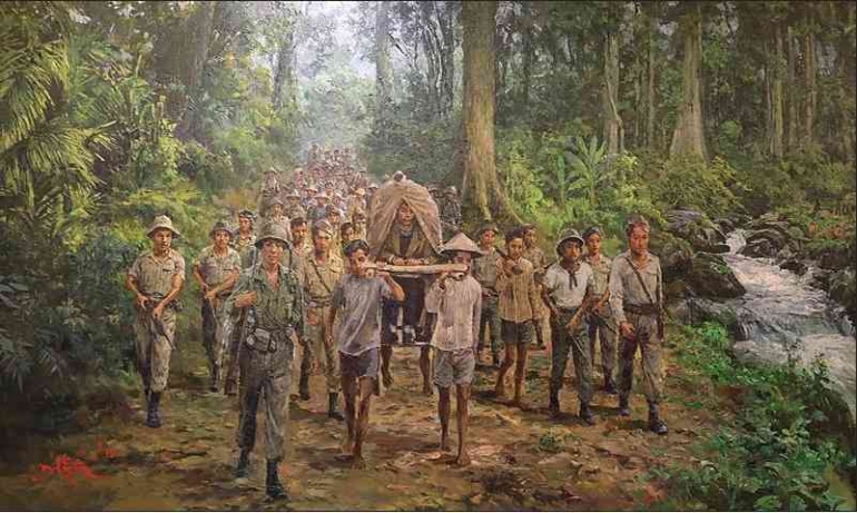 Lukisan gerilya Panglima Besar karya Hardjanto (wikipedia)