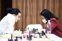 IM Irine K Sukandar Vs IMW Jimenez Z Corrales. Dok: chessolympiad.fide.com