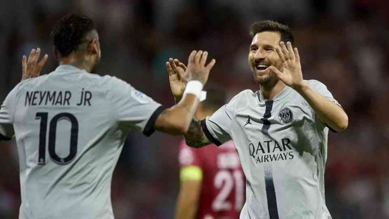 Image: Selebrasi Gol Messi dan Neymar (Getty Images)