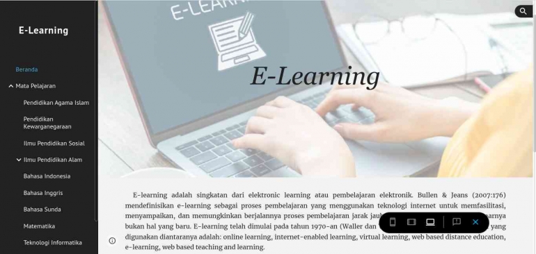 Tampilan Web Pembelajaran untuk SMPN 37 Bandung Karya Mahasiswa UPI/Dokumentasi pribadi