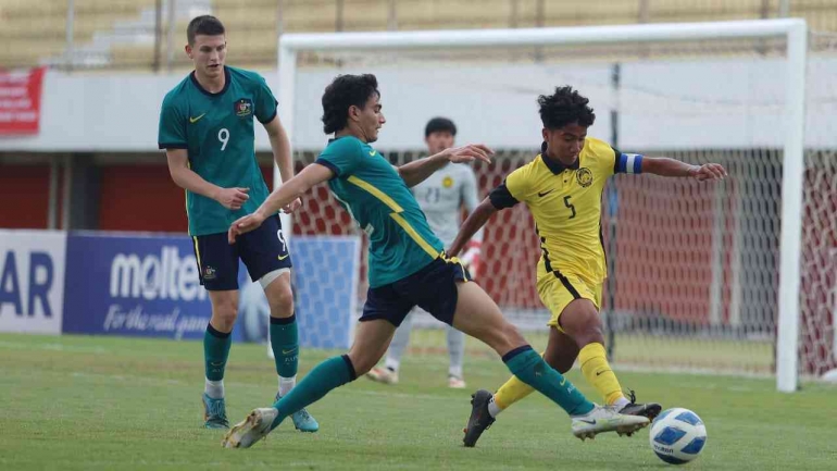Malaysia dipastikan tersingkir dari Piala AFF U-16 setelah bermain imbang 2-2 dengan Australia. | Sumber: AFF Press