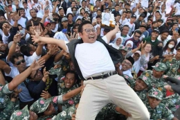 Ketum PKB Muhaimin Iskandar saat deklarasi calon presiden Pilpres 2024 di Gelora Delta Sidoarjo, Sabtu (6/8/2022), Sumber: Kompas.Id