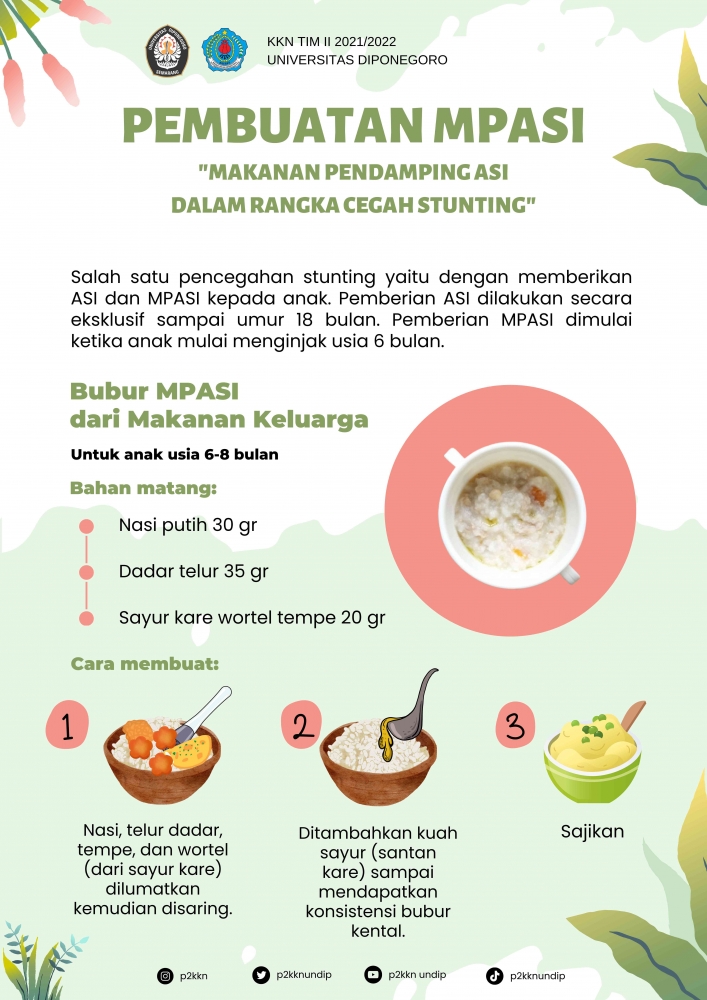 Tak Perlu Beli Bubur MPASI! Mahasiswa KKN Undip Ajarkan Cara Membuat