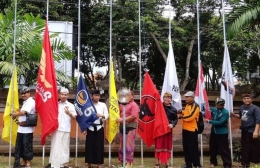 Sejumlah bendera politik peserta pemilu 2019 (Sumber: Kompas.com/Cokorda Yudistira)