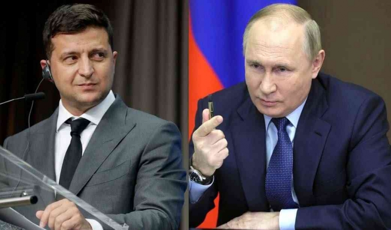 Potret Presiden Ukraina-Rusia, Zelensky dan Putin (sumber: galamedia.pikiran-rakyat.com)