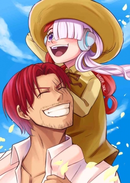 Shanks dan Uta dalam serial One Piece FILM: RED. (sumber: DeviantArt by Hyde-Ink)