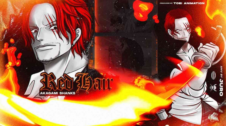 Shanks One Piece Fanart Wallpaper Fire.(sumber: DeviantArt by Fyodor-art)