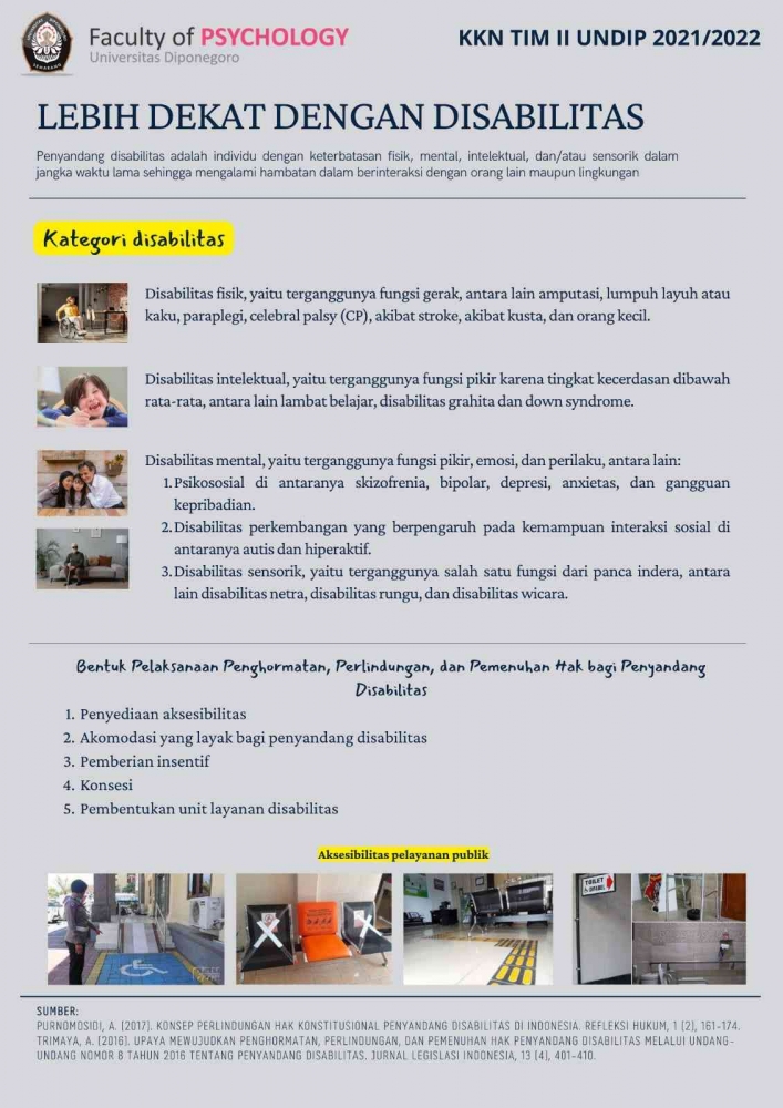 Poster Pemenuhan Hak-hak Penyandang Disabilitas. Oleh: Devinta Kusumaningrum, Fakultas Psikologi Universitas Diponegoro