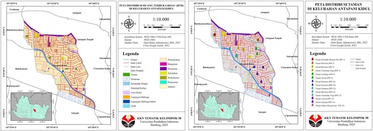 (Peta Sebaran RTH dan Taman di Kelurahan Antapani Kidul). Dokpri