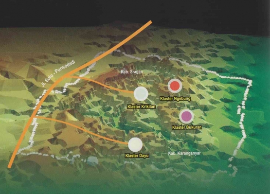 Peta Situs Prasejarah Sangiran (Sumber: Sangiran Menjawab Dunia, 2009) 