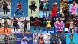 Ragam pakaian yang digunakan Serena Williams banyak menarik perhatian. Photo:  Photo: Dikompalisasi dari berbagai sumber: Glamour, Vague, NYTimes, Insider, Ingeniovirtual, Elite, PopSugar, Racked, Oprahdaily, CNN, Harperbazaar, The Guardian, Vox, Time, Pingponggrootdl, USAToday, People, TheCut 