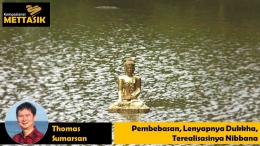 Pembebasan, Lenyapnya Dukkha, Terealisasinya Nibbana (gambar: thebuddhistcentre.com, diolah pribadi)