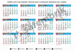 Template Kalender 2023 Model 1 (sumber ; https://safembrik.blogspot.com/)