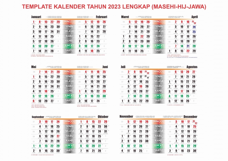 Template Kalender 2023 Model 8 (sumber ; https://safembrik.blogspot.com/)