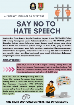 Poster edukasi akibat hukum bagi pelaku hate speech di media sosial(Sumber : dokumentasi pribadi)