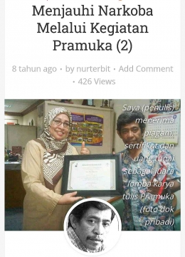 Menulis tentang Pramuka di blog pribadi (dok Nur Terbit)