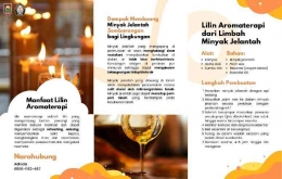 Leaflet Edukasi Pemanfaatan Limbah Minyak Jelantah Menjadi Lilin Aromaterapi. Dokpri
