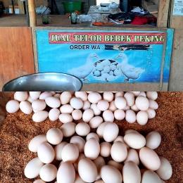 Telor bebek peking, salah satu dagangan yang dijajakan (foto: dokumentasi pribadi)