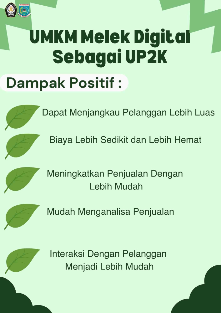 Poster UMKM Melek Digital Sebagai Upaya Peningkatan Pendapatan Keluarga (UP2K). Dokpri 