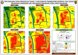 Peta Dinamika Suhu Permukaan Tanah Kelurahan Panggung Lor (Dokumentasi Pribadi, 2022)