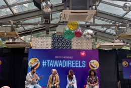 Dari kiri ke kenan: Hifdzi Khoir, Reestia Dela, Revie Sylviana, dan Babe Cabita saat Press Conference #TawaDiReels di Lucy In The Sky, Selasa (16/8/2022). (Foto: Dok. Kompasiana)