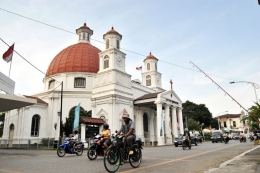 Gereja Blenduk yang terletak di kawasan Kota Lama, Semarang, Jawa Tengah. Sumber: Shutterstock via Kompas.com