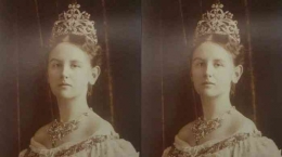 Potret kolase wajah Ratu Wilhelmina (sumber: tribunnews.com)