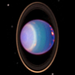 Uranus lengkap dengan cincinnya. (Sumber: Info Galactic)