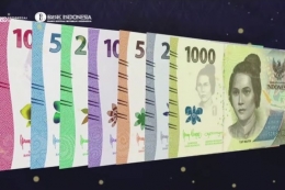 Penampakan 7 pecahan uang rupiah kertas tahun emisi 2022 yang berlaku mulai 17 Agustus 2022. (sumber: YouTube Bank Indonesia via kompas.com)