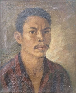 Wardoyo, Potret Diri, 1967, cat minyak di kanvas, 50x40 cm (foto: dokumen pribadi)
